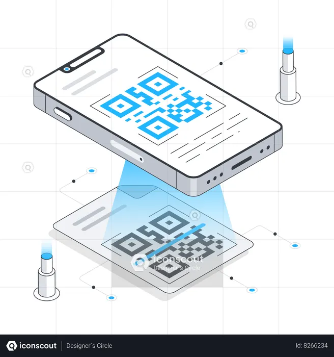 Scanning QR Code  Illustration