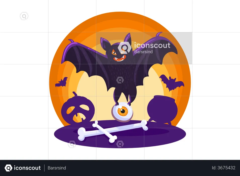Scary Bat  Illustration