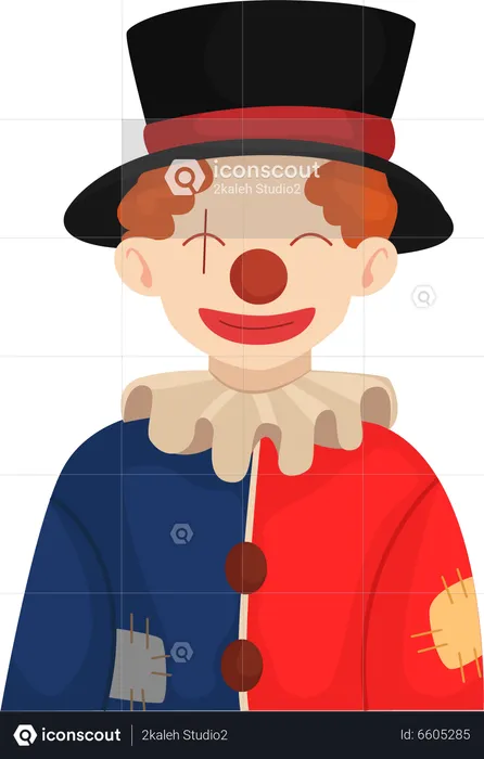 Scary Halloween Clown  Illustration