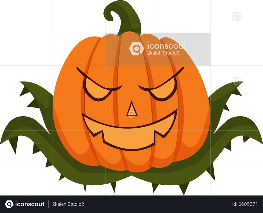 Scary Halloween Pumpkin  Illustration