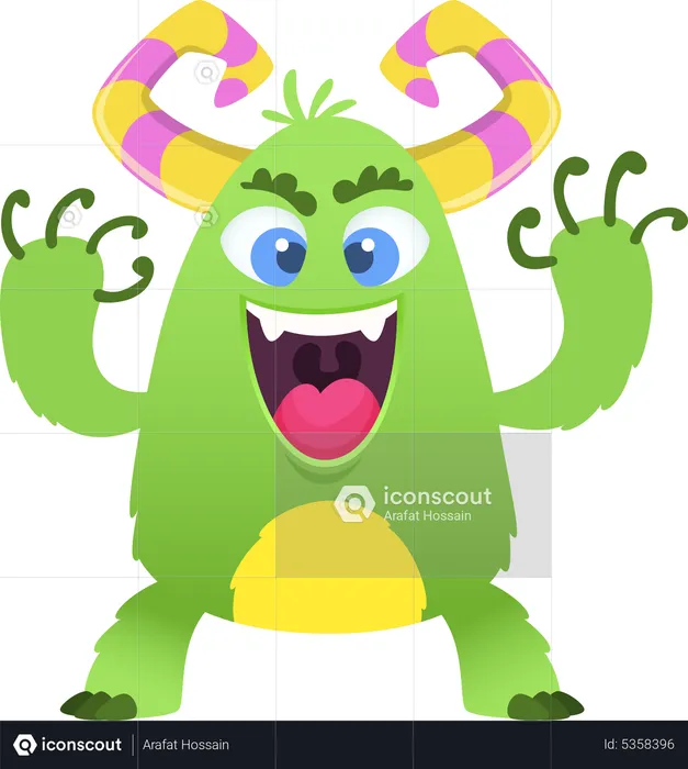 Scary Cool Monster Avatar (em Inglês). Royalty Free SVG, Cliparts, Vetores,  e Ilustrações Stock. Image 76594678