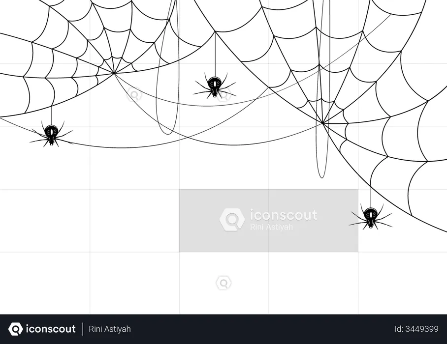 Scary Spider Web  Illustration
