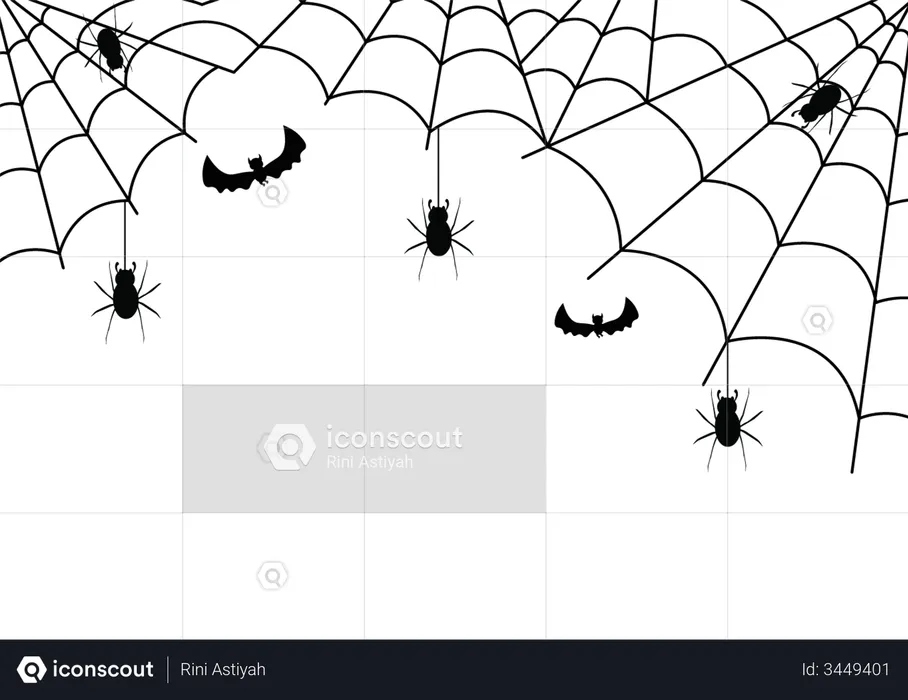 Scary Spider Web  Illustration