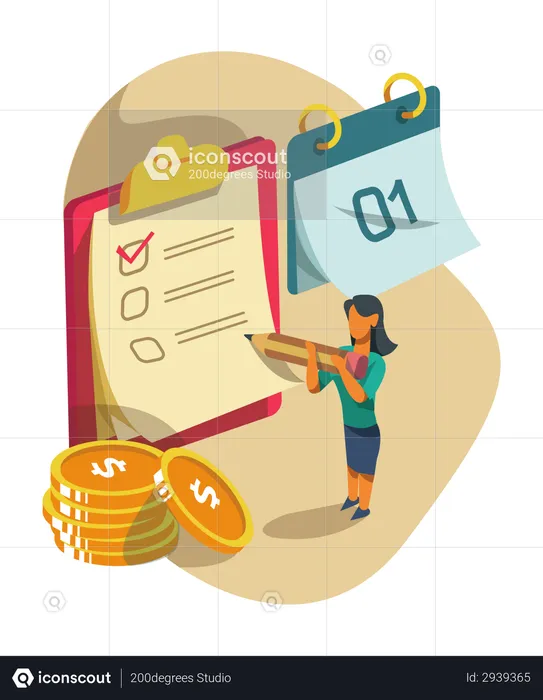 Schedule salary payment  Illustration