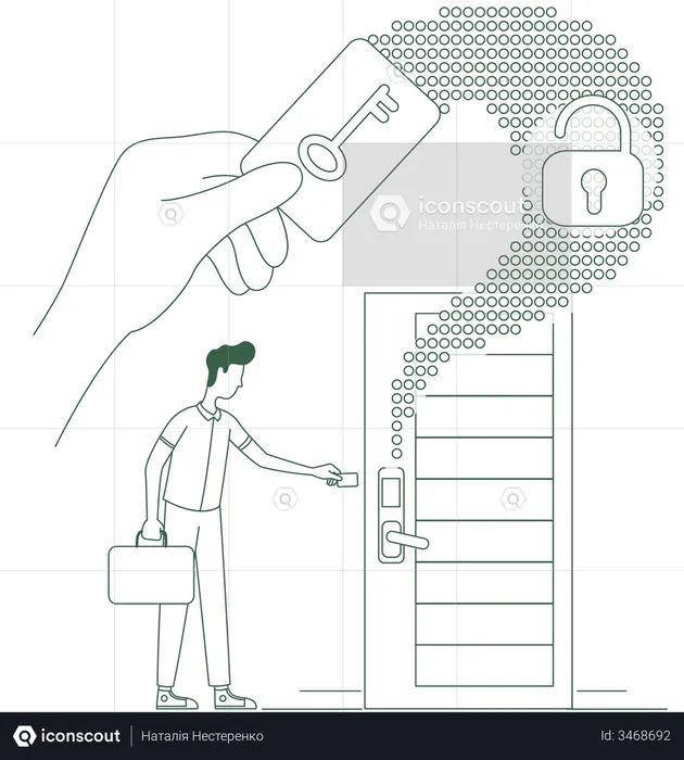 Schlüsselkarten-Scansystem  Illustration