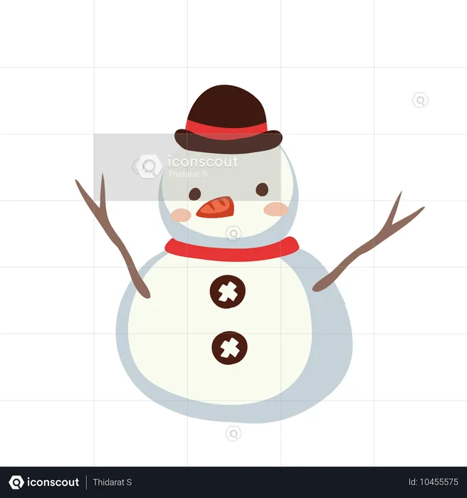 Schneemann mit Schal  Illustration