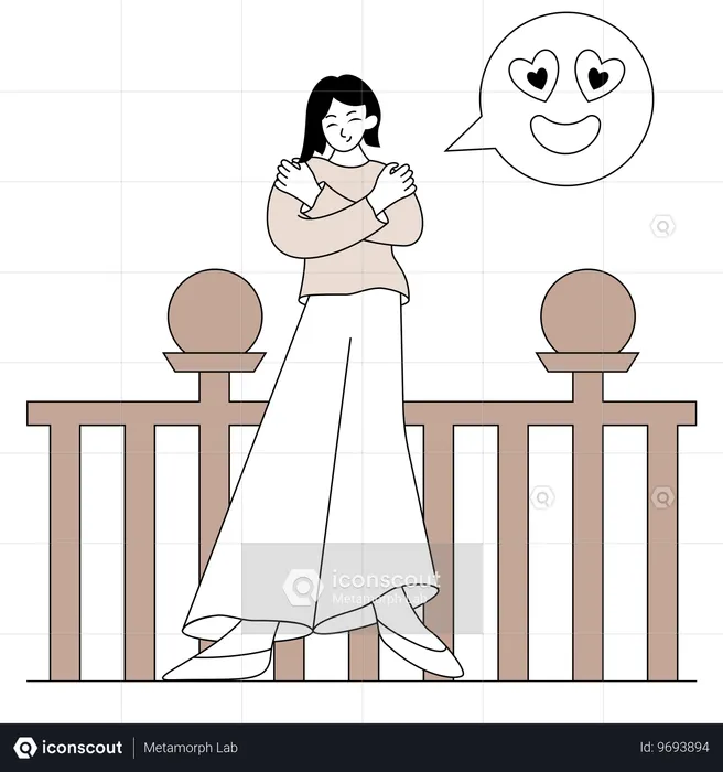 Liebevolle Frau Emoji Illustration