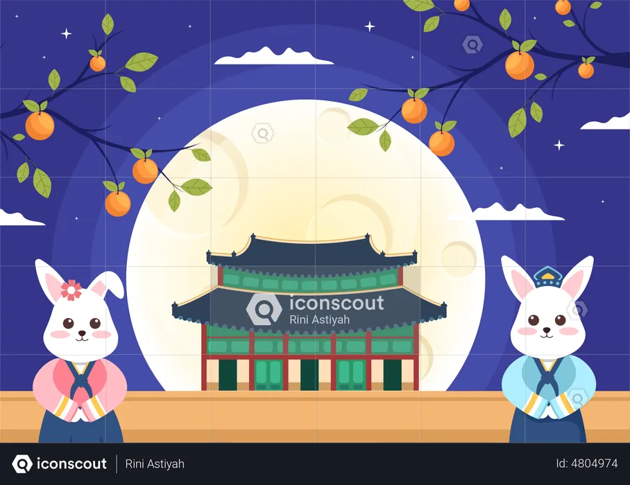 Schönen Chuseok-Tag  Illustration