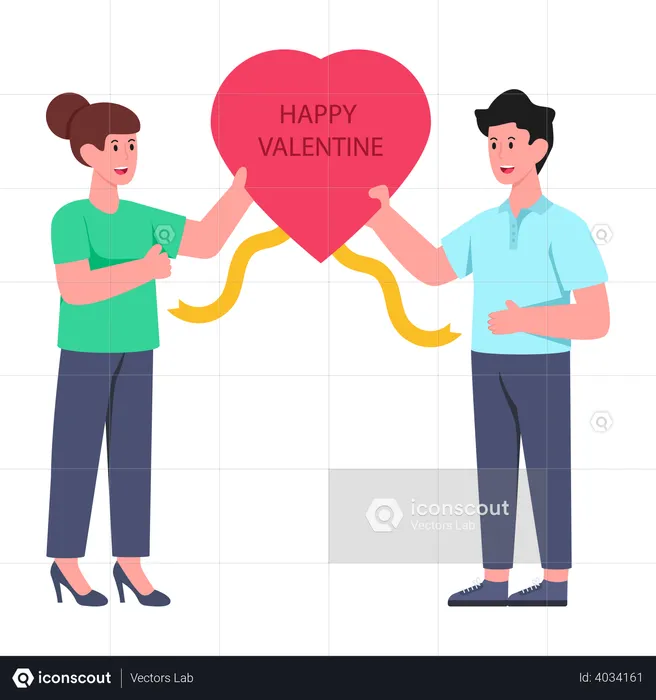 Fröhlichen Valentinstag  Illustration