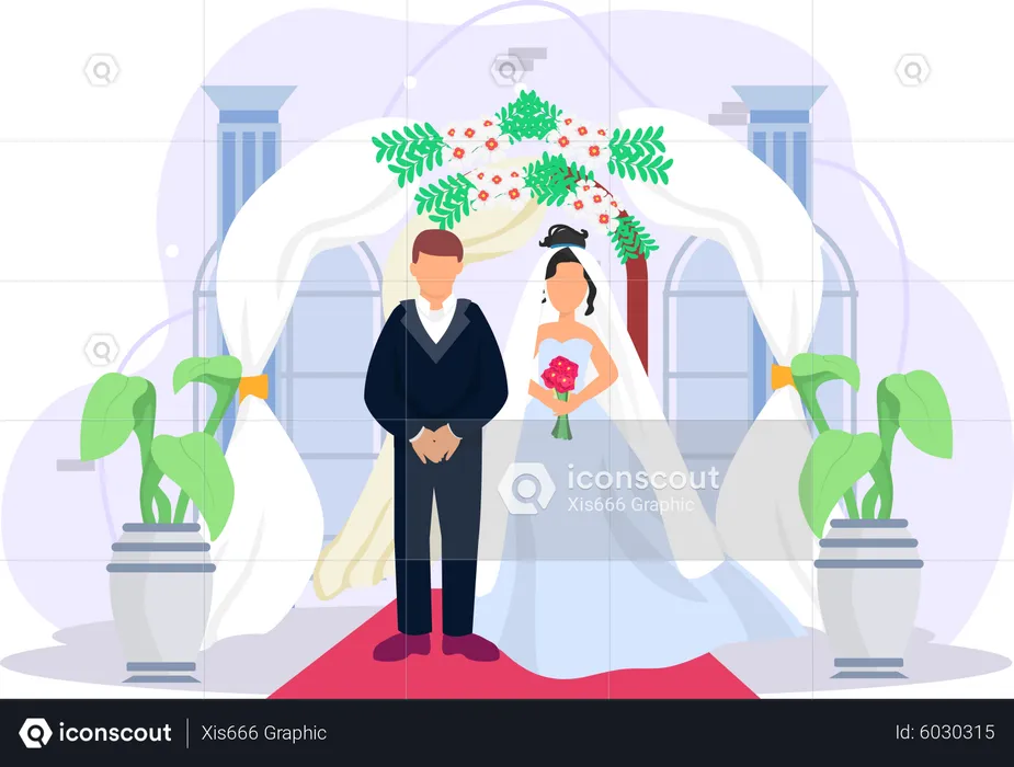 Wunderschönes Hochzeitspaar  Illustration