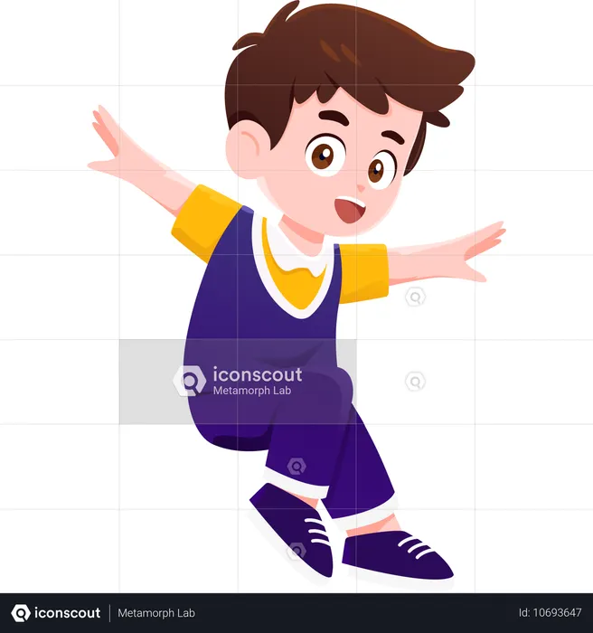 School Boy Dancing Enthusiast  Illustration