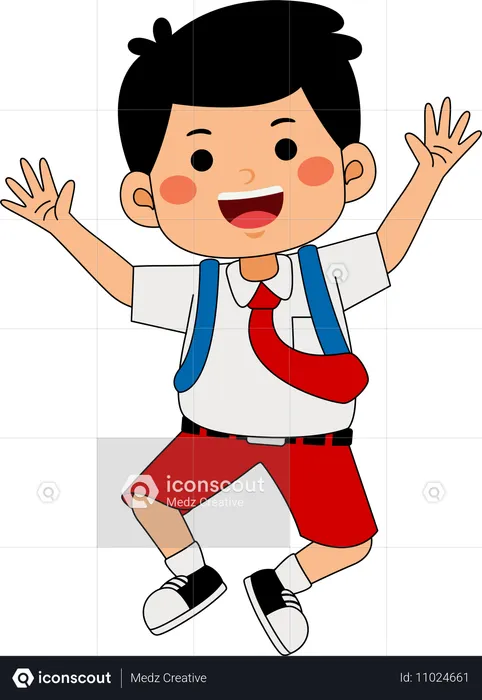 School boy dancing  Illustration