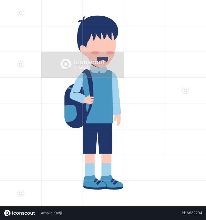 School Boy With bag  Illustration