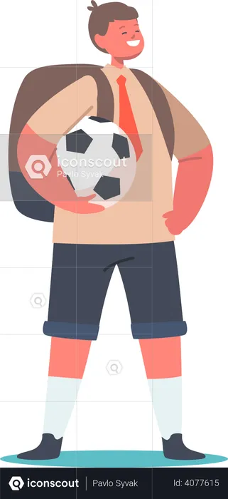 School boy with Soccer ball  Illustration