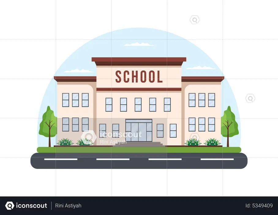 School building  Illustration