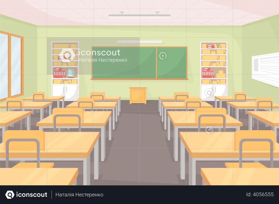 Best Premium School classroom Illustration download in PNG & Vector format