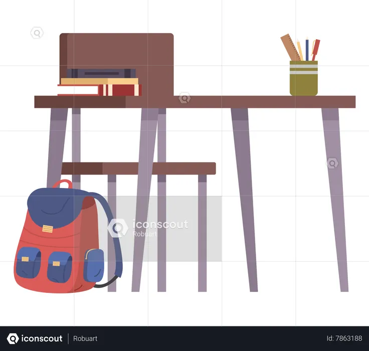 School desk  Illustration