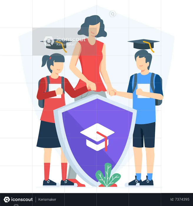 School education insurance  Illustration