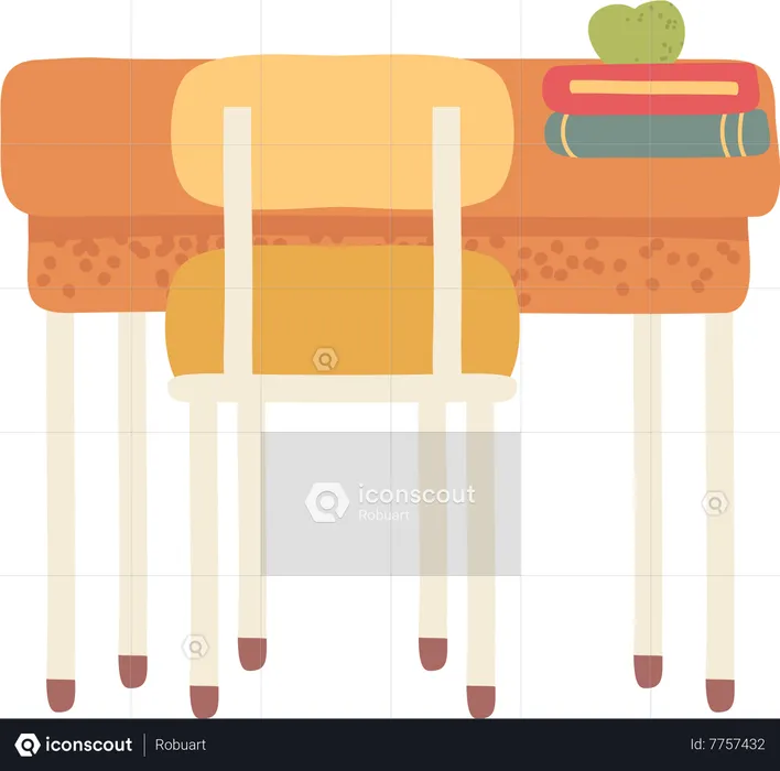 School Furniture Desk  Illustration