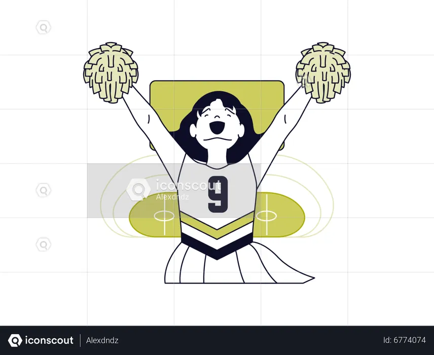 School girl doing cheerleading  Illustration