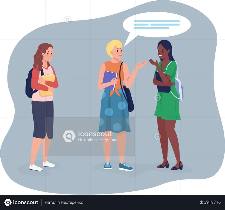 School girl surviving from bullying  Illustration