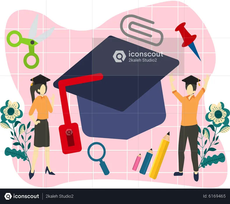 School graduation day  Illustration