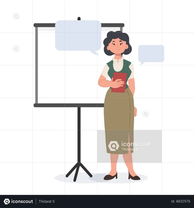 School Teacher Presenting  Illustration