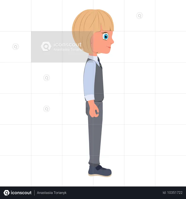 Schoolboy Wearing School Uniform  Illustration