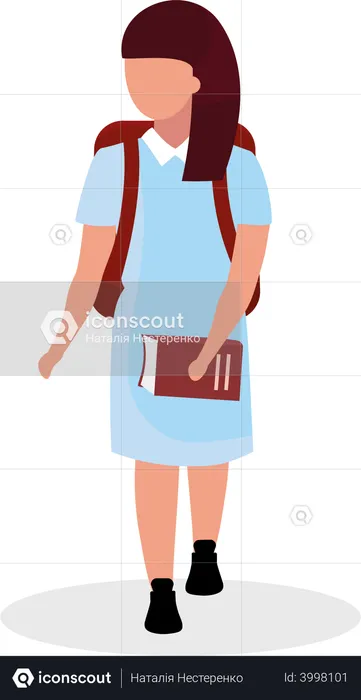 Schoolgirl with book  Illustration
