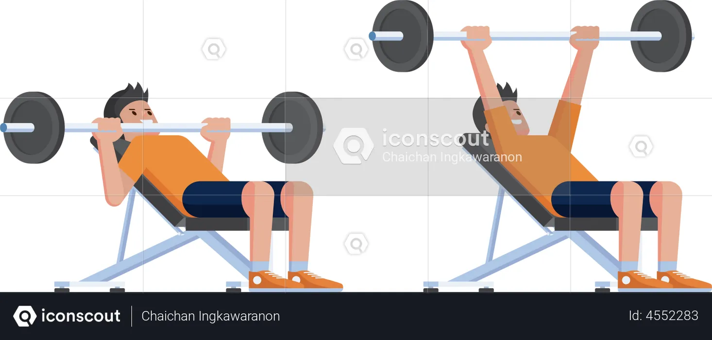 Schrägbankdrücken  Illustration