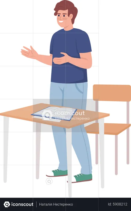 Schüler antwortet im Unterricht  Illustration