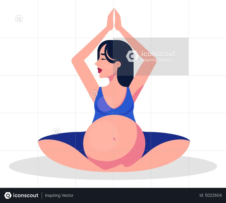 Schwangere Frau beim Yoga  Illustration