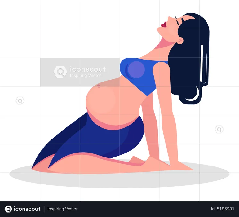 Schwangere Frau beim Yoga  Illustration