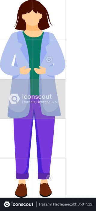 Science student in lab coat  Illustration