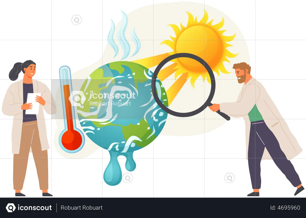 Scientific Study On Global Temperatures  Illustration