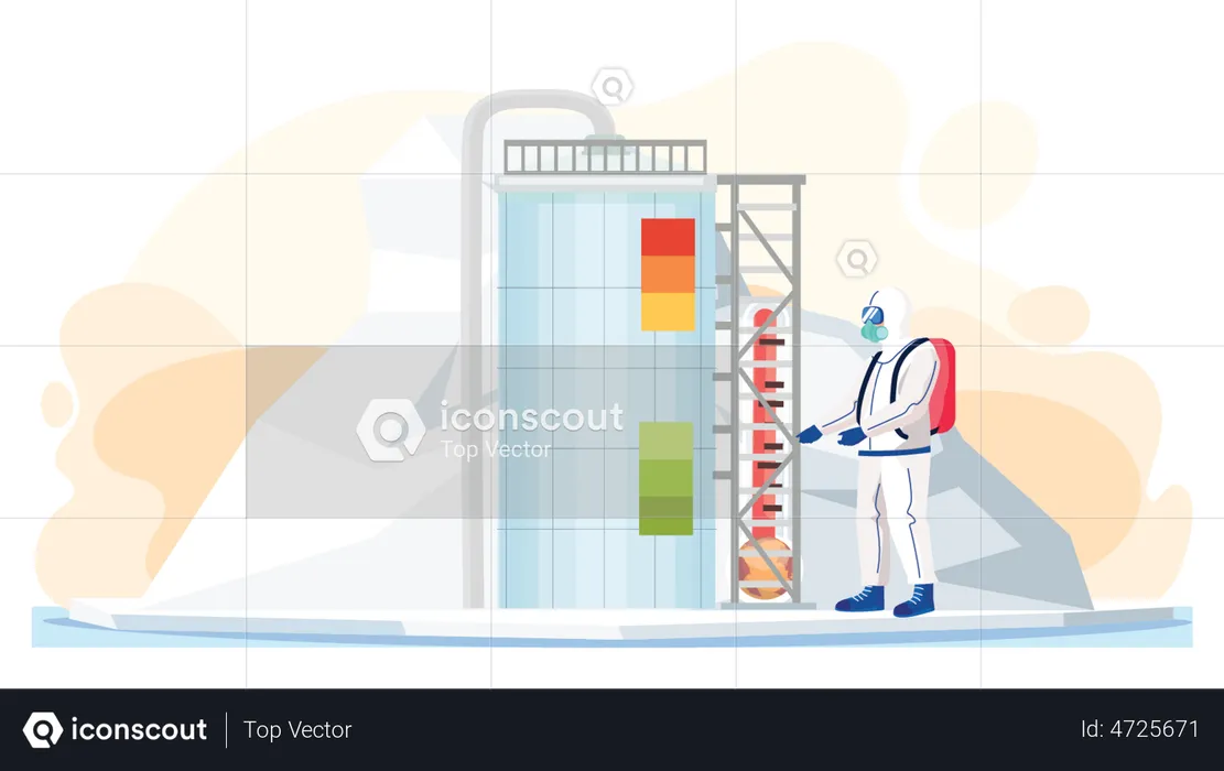 Scientifique étudiant le changement climatique  Illustration