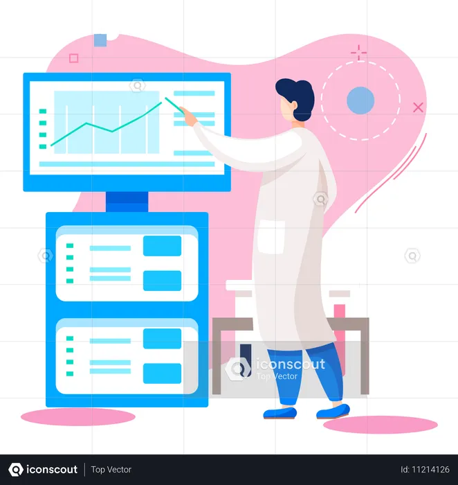 Scientifique utilisant des outils de laboratoire  Illustration