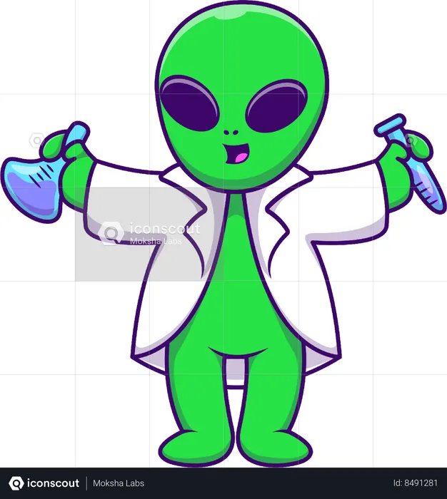 Scientist Alien  Illustration