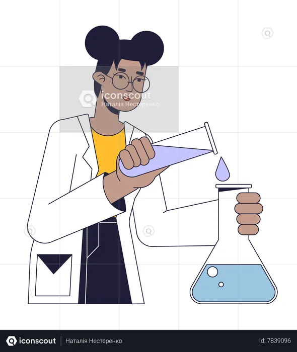 Scientist conducts experiment  Illustration