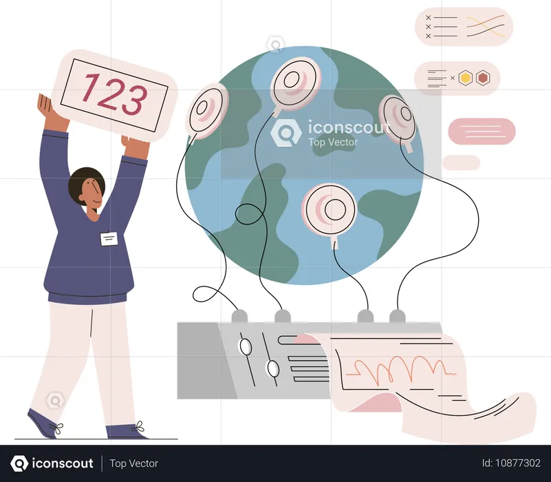 Scientist determining environmental problems  Illustration