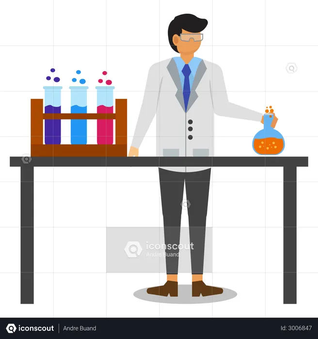 Scientist doing experiment  Illustration