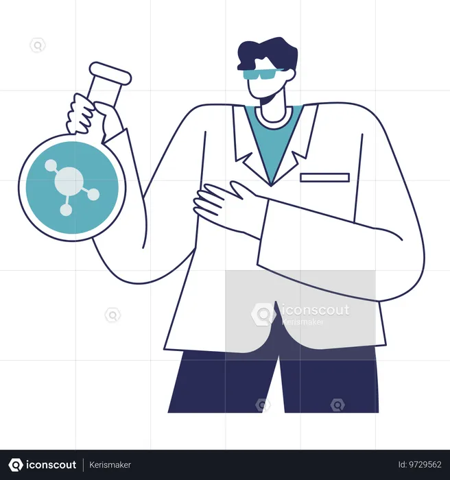 Scientist doing science experiment  Illustration