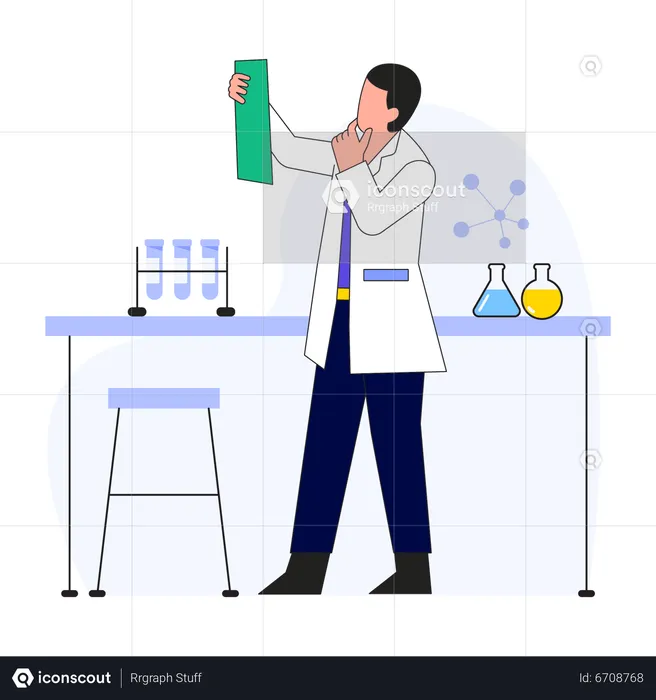 Scientist Doing Scientific Research In Lab  Illustration
