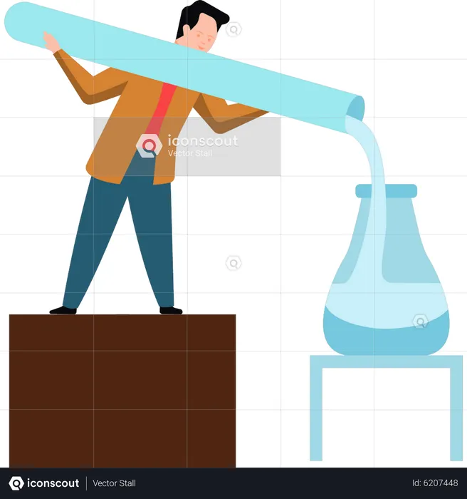 Scientist experimenting in lab  Illustration