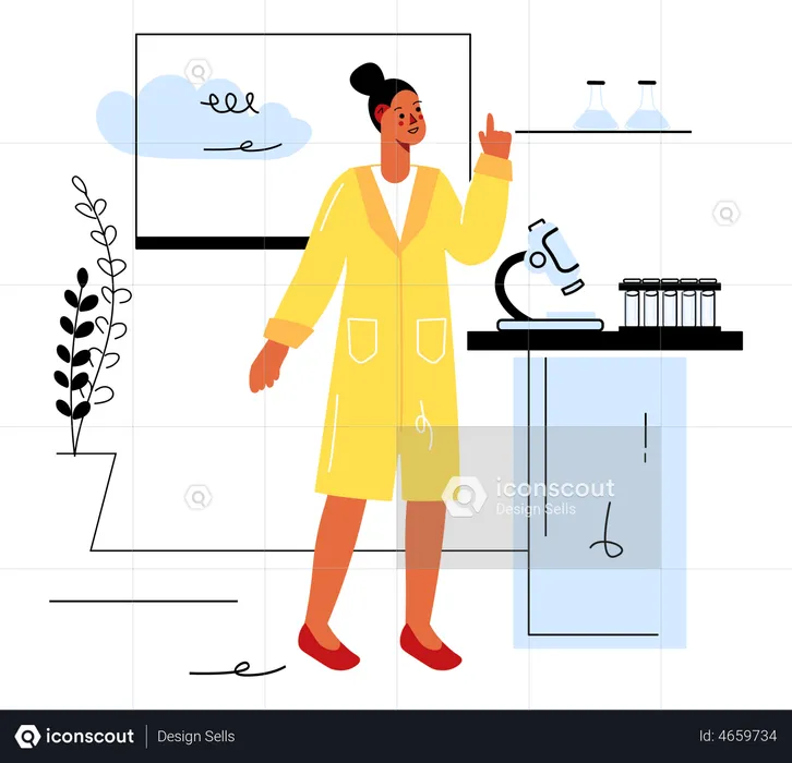 Scientist experiments in laboratory  Illustration