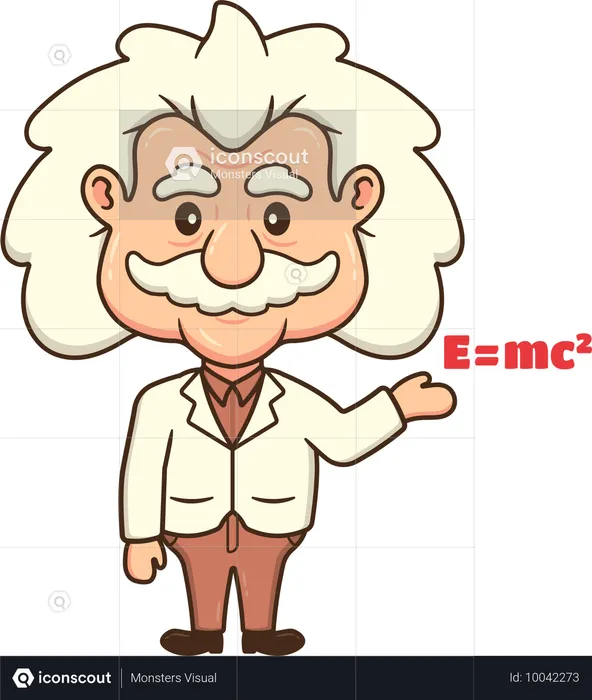 Scientist explains physics formula  Illustration