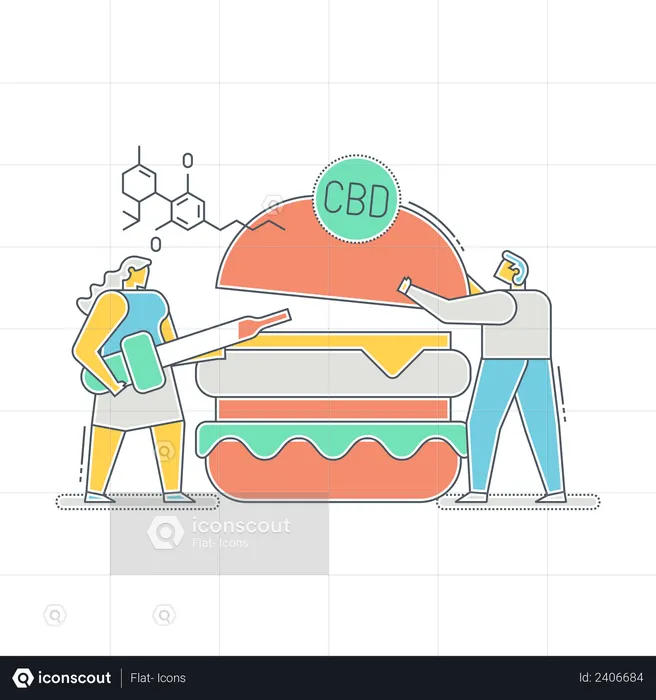 Scientist finding if CBD is eatable or not  Illustration