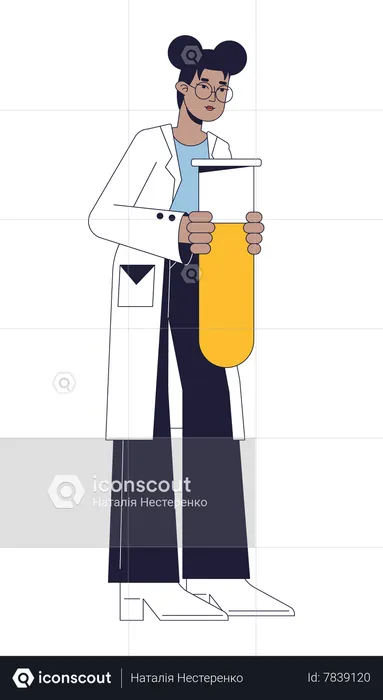 Scientist holding test tube  Illustration