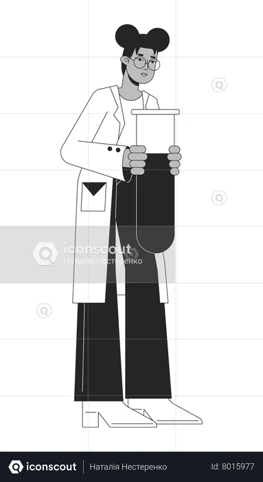 Scientist holding test tube  Illustration