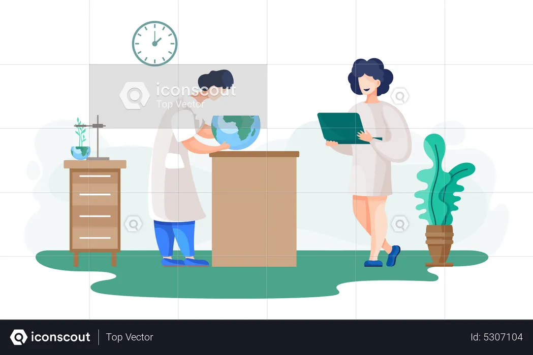 Scientist in lab  Illustration